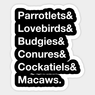 Parrot Helvetica Sticker